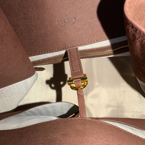 The Row Margaux 15 Suede Tote Bag Brown Made In Italy - Picture 13 of 16